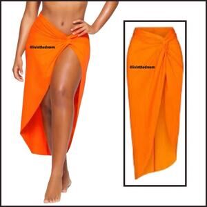 NWOT SOLUNA SWIM TWIST SIDE MAXI SWIM SARONG DRESS SZ M/L $68